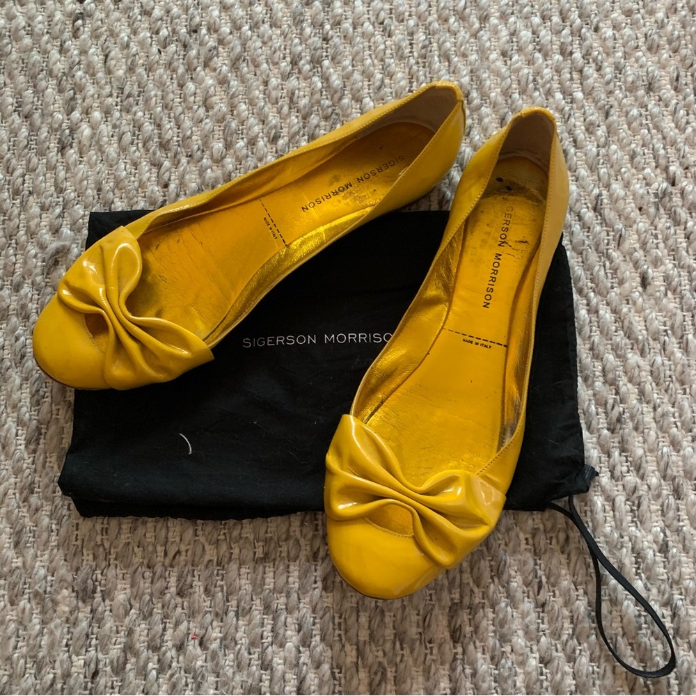 Sigerson Morrison Yellow Ballet Flats